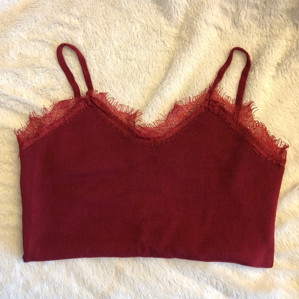 Korean Lace Trimmed Tank Top